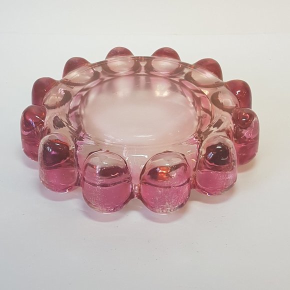 Set of 4 Vintage Boopie Glass Nova Candlewick Bubble Glass Ashtray Candle Holder - Picture 14 of 16